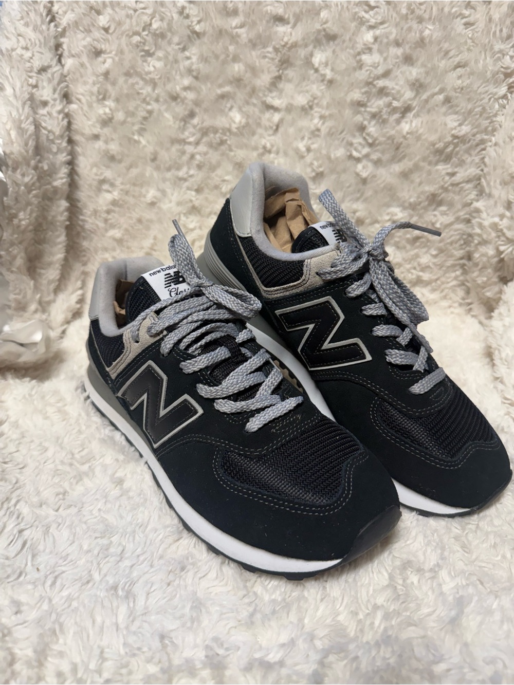 New Balance 574 Classic Black Gray Sneakers Women’s Size 9.5